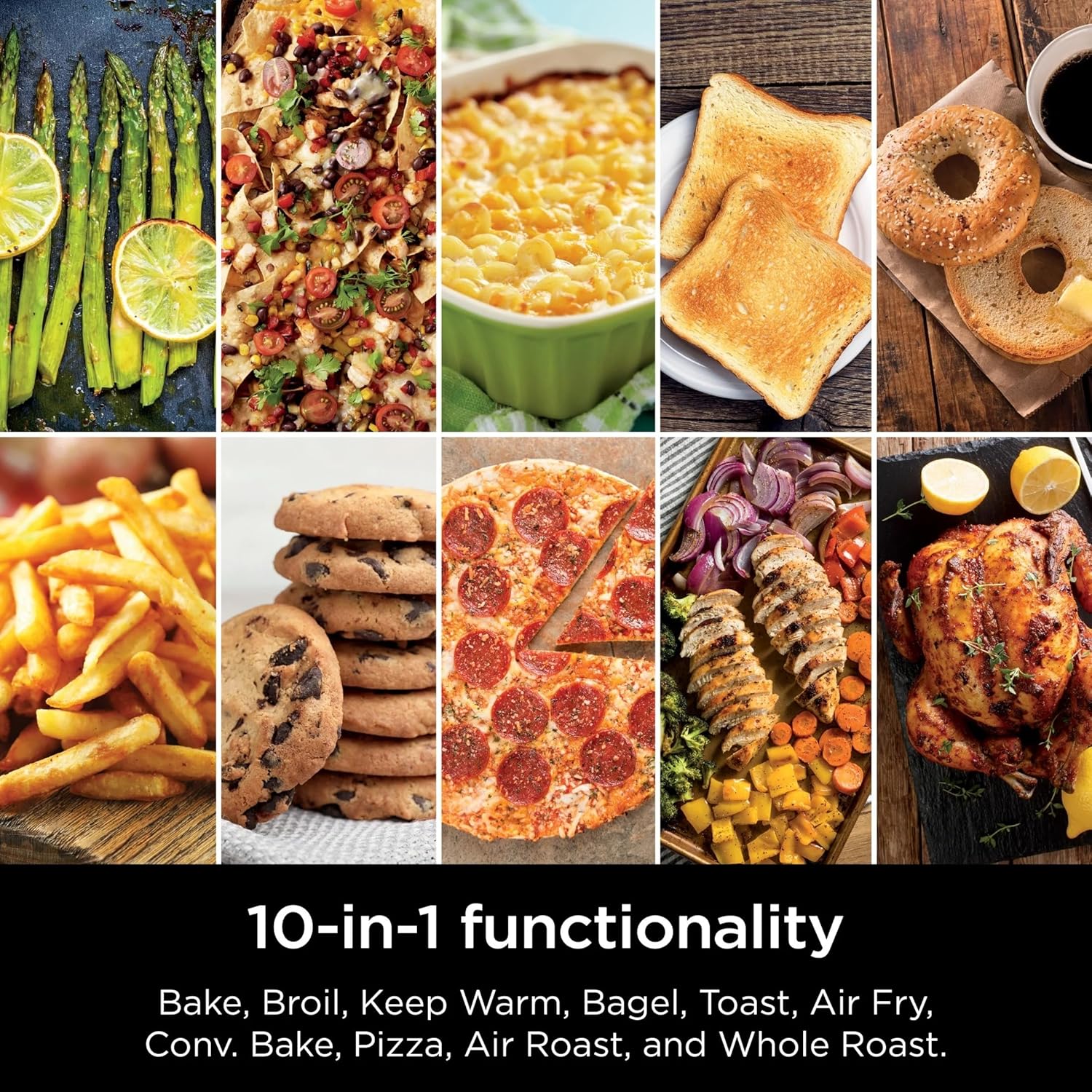 Ninja DCT400 10-in-1 Double Oven with FlexDoor, FlavorSeal & Smart Finish, Rapid Top Convection and Air Fry Bottom, Bake, Broil, Air Roast, Toast, Air Fry, Pizza and More, Stainless Steel (Renewed)