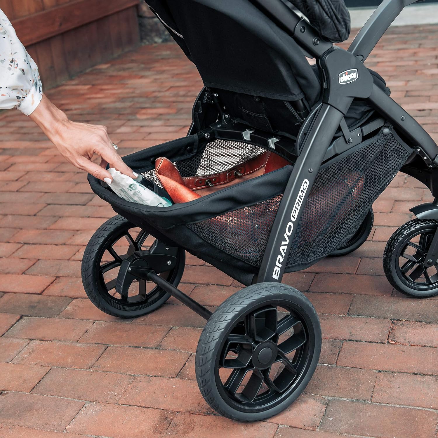 Chicco Bravo 3-in-1 Trio Travel System, Bravo Quick-Fold Stroller with KeyFit 30 Infant Car Seat and Base, Brooklyn/Navy