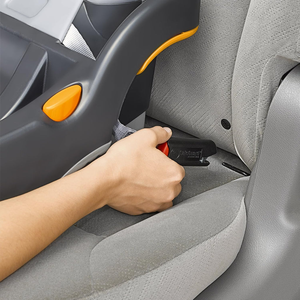 Chicco KeyFit Infant Car Seat and Base, Rear-Facing Seat for Infants 4-22 lbs., Includes Infant Head and Body Support, Compatible with Chicco Strollers, Baby Travel Gear, Encore/Black/Grey