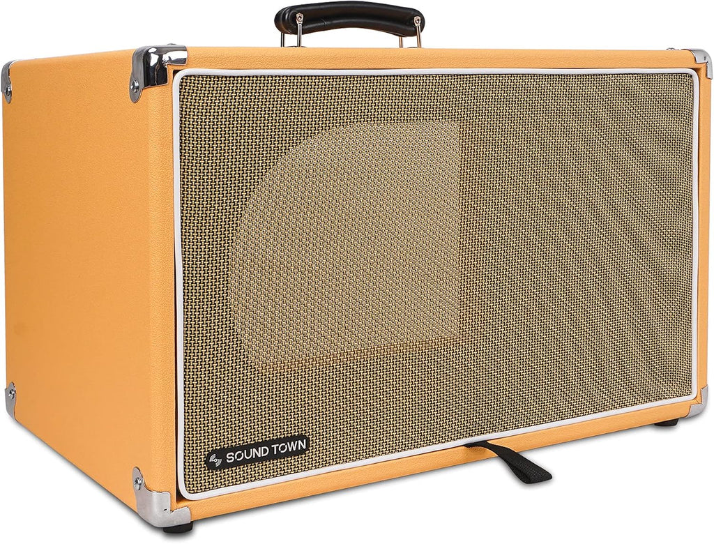 Sound Town Vintage 6U Amp Rack Case, 12.5' Depth with Rubber Feet, Dust Cover, Kickstand, Orange (STVRC-6OR)