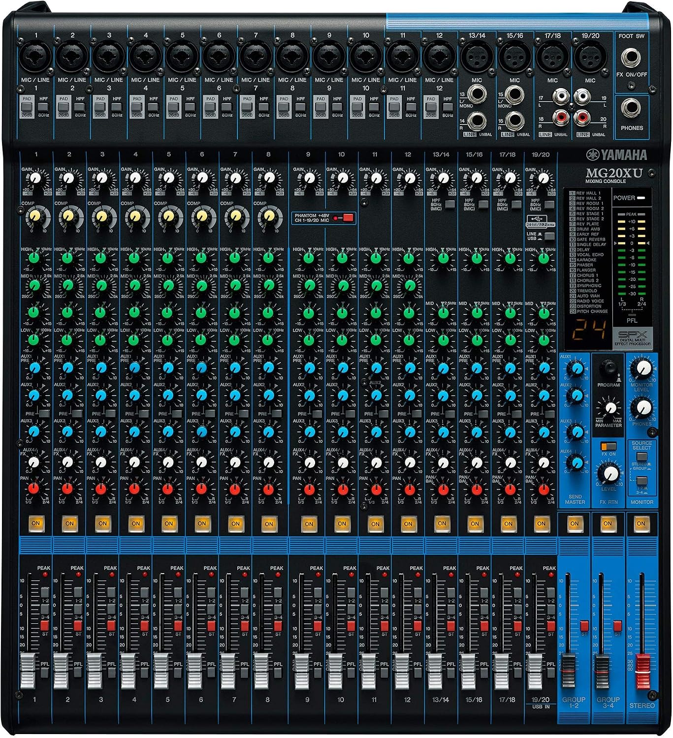 Yamaha MG20XU 20-Input 6-Bus USB Interface Mixer with Effects