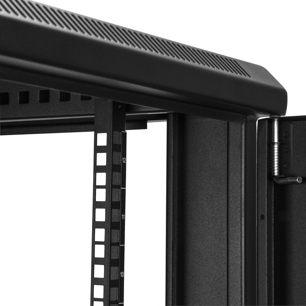StarTech 12U Enterprise-Grade Server Rack Cabinet Kit, 19in Enclosed 4-Post Rack with Shelf and Cable Management, 29in (75cm) Mounting Depth, 992lb (450kg) Capacity, Black, Alloy Steel