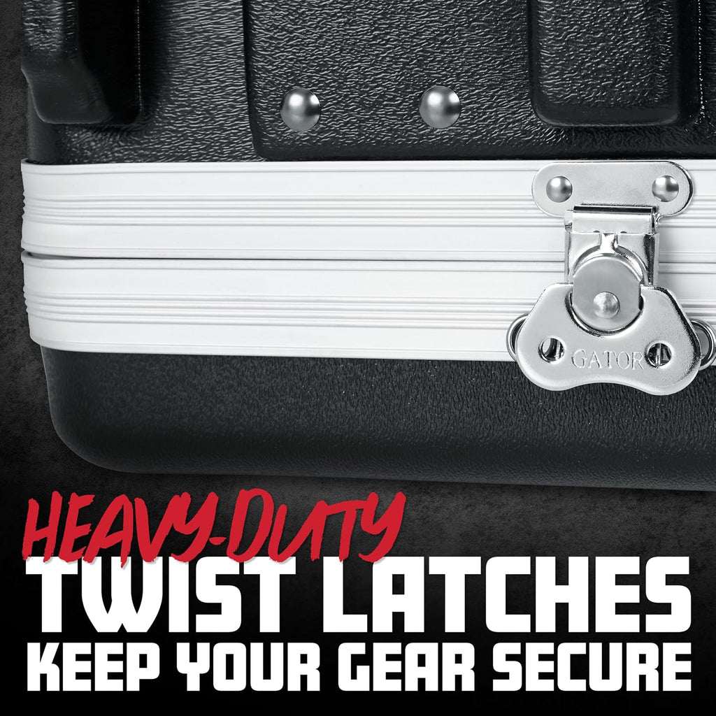 Gator Cases Lightweight Molded 2U Rack Case with Heavy Duty Latches; Shallow 14.25' depth (GR-2S)
