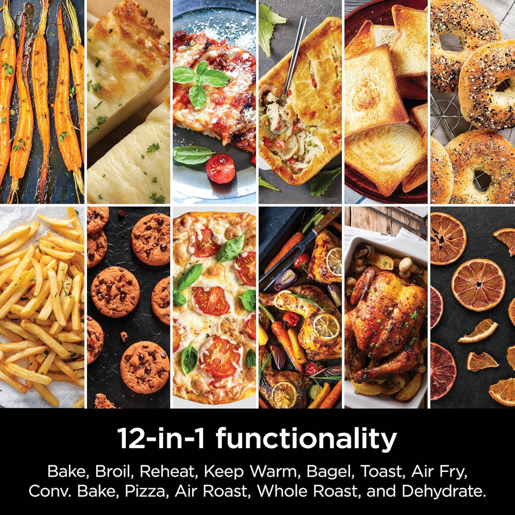 Ninja Air Fryer & Toaster Oven Combo with Thermometer | Double Stack XL | 12-in-1 | Smart Finish & DualZone Technology Cook 2 Meals at Once | Air Fry, Bake, Broil, Reheat | Stainless Steel | DCT651