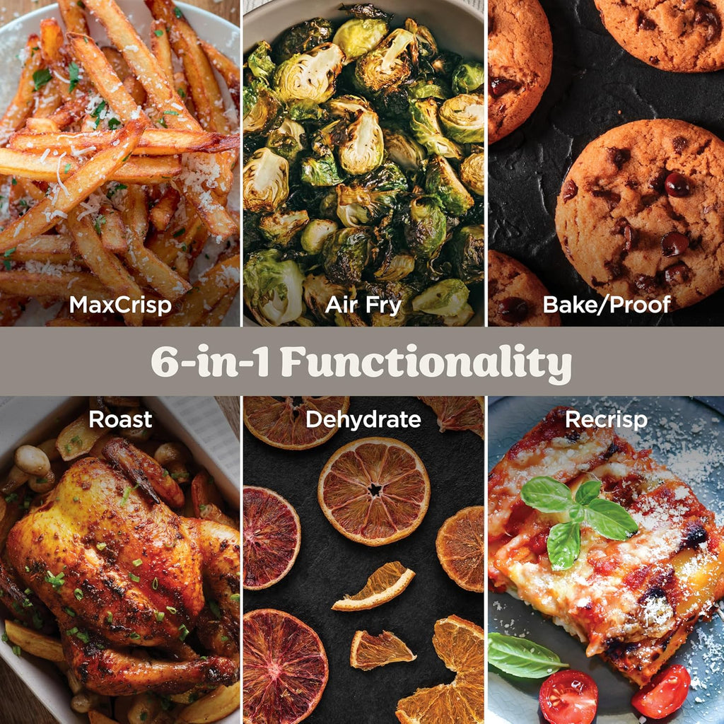 Ninja Crispi Pro 6-in-1 Glass Air Fryer | 450°F, Nontoxic, 6qt & 2.5qt Containers & Lids | Microwave, Freezer, Dishwasher Safe | Max Crisp, Air Fry, Bake, Roast, Recrisp, Dehydrate | Bone | AS101LG