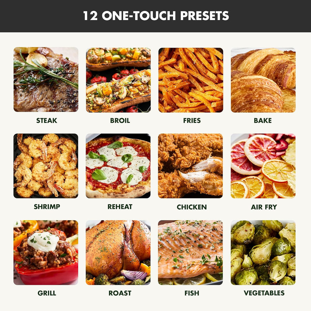 GreenPan Cyclone 7QT 12-in-1 Air Fryer, XL Easy View Window, 400 °F in 4 Seconds, Digital Touch Screen Presets, Ceramic Nonstick PFAS-Free Basket, Shake Reminder, Adjustable Temp & Time Control