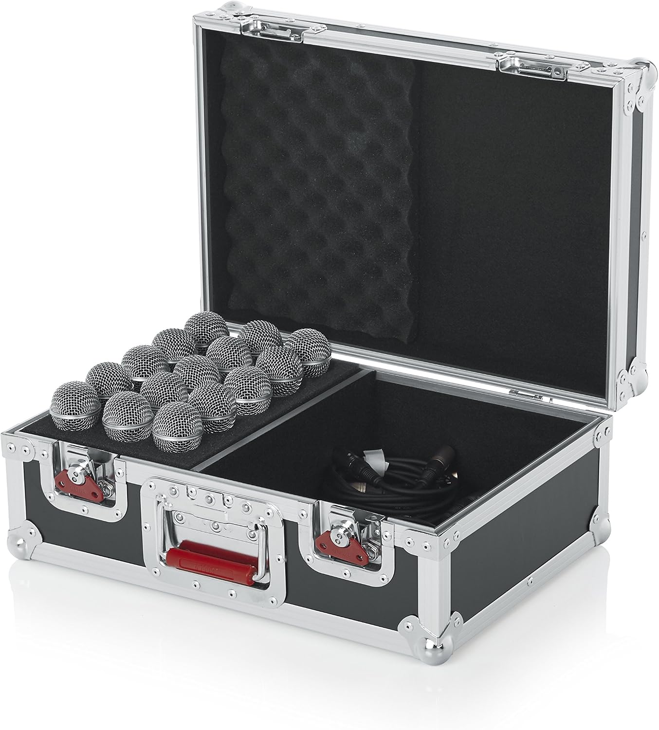 Gator Cases G-TOUR Series Road Case with Foam Drops for (15) Wired Microphones & Accessory Storage (G-TOUR M15)