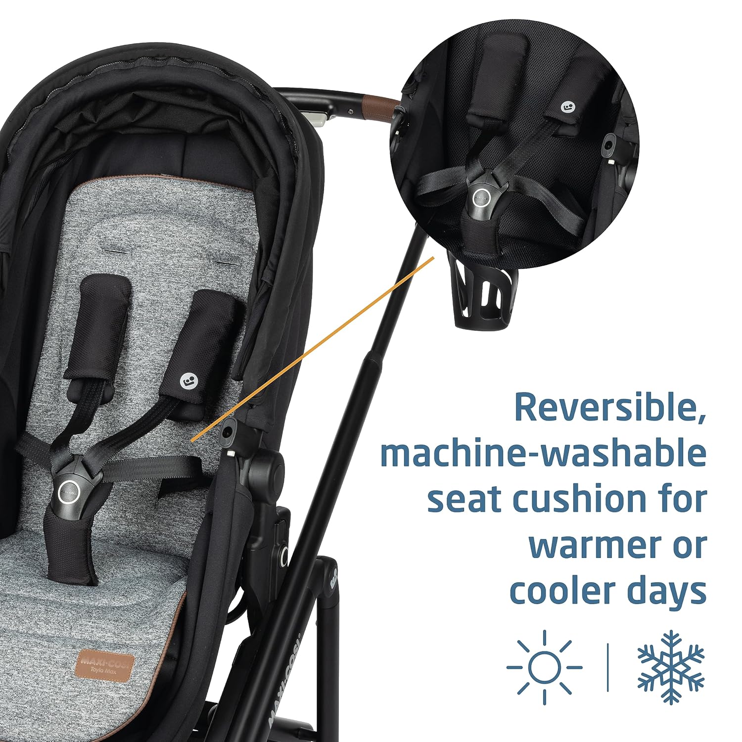 Maxi-Cosi Tayla™ Max Travel System, Baby Stroller and Car Seat Combo, Car Seat Stroller Combo, Onyx Wonder