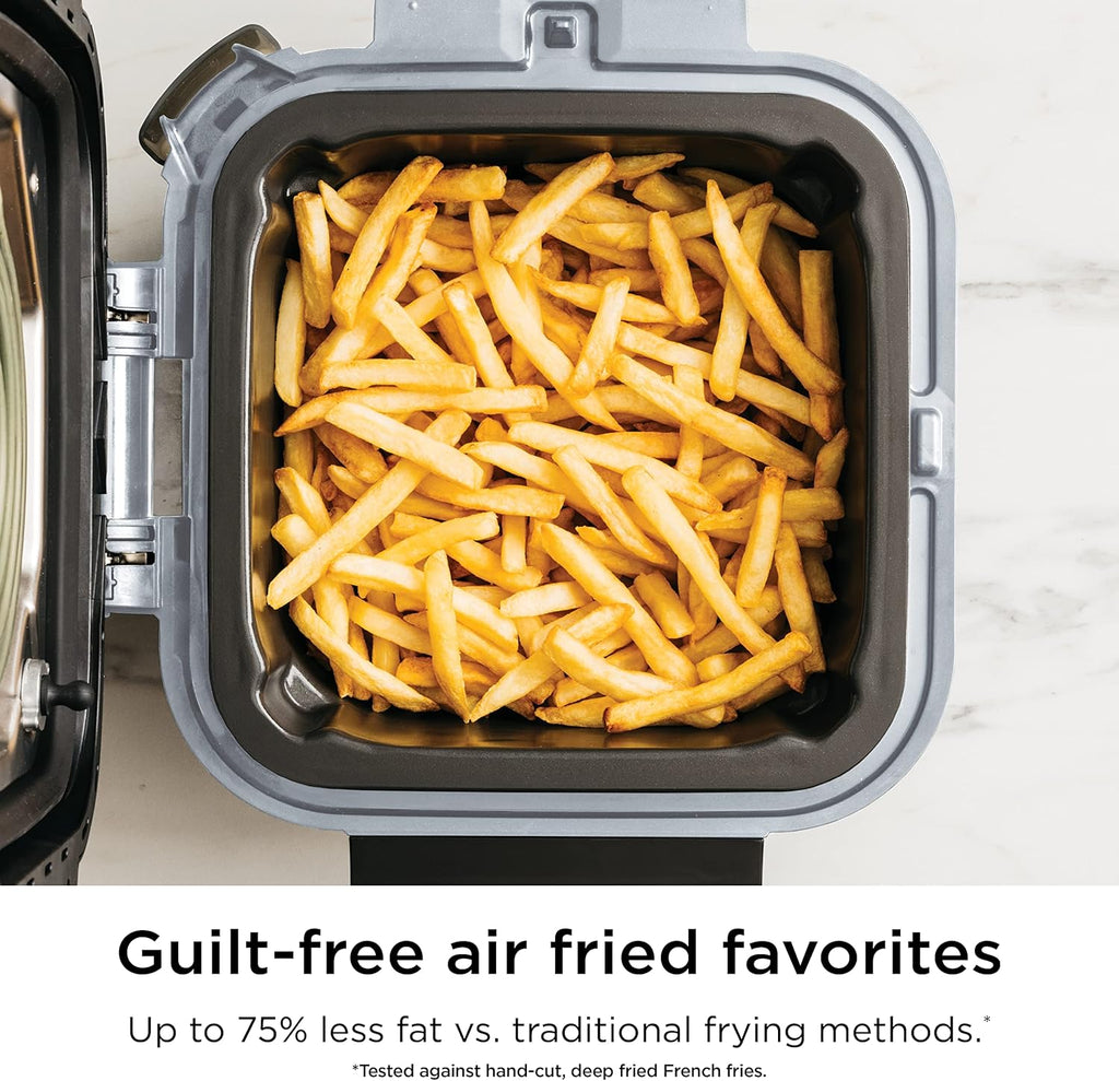 Rapid Cooker Air Fryer 6-qt. Capacity 10-in-1 Functionality Meal Maker Sea Salt Gray Grey Stainless Steel