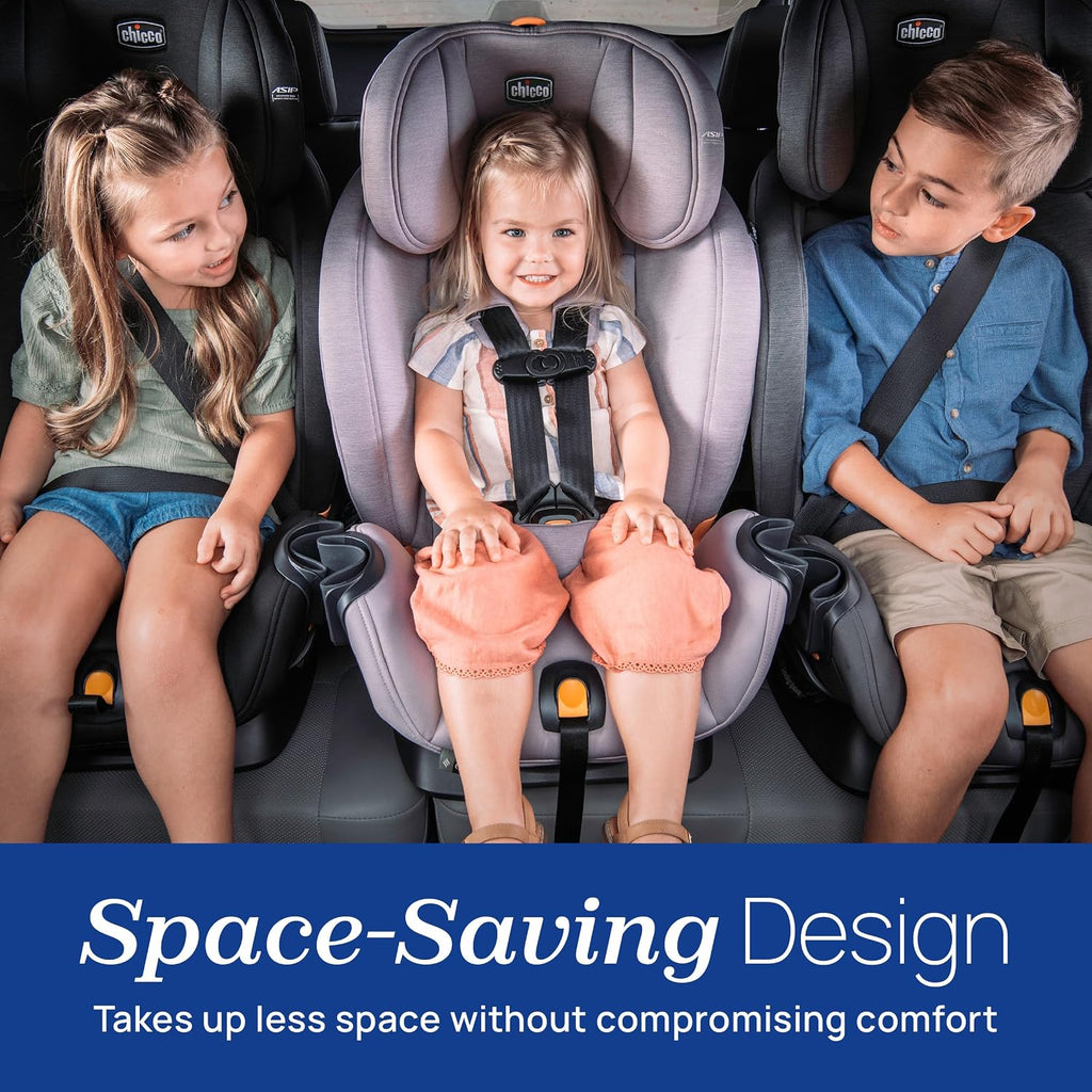 Chicco OneFit LX ClearTex All-in-One Car Seat with LeverLock Installation, Slim Design, Convertible Car Seat, Seat for Infants and Children 5-100 lbs, Smoke/Grey