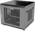 9U Wall Mount Server Rack Cabinet, 19' Enclosed Network & IT Rack, 24' Deep, Locking Mesh Door