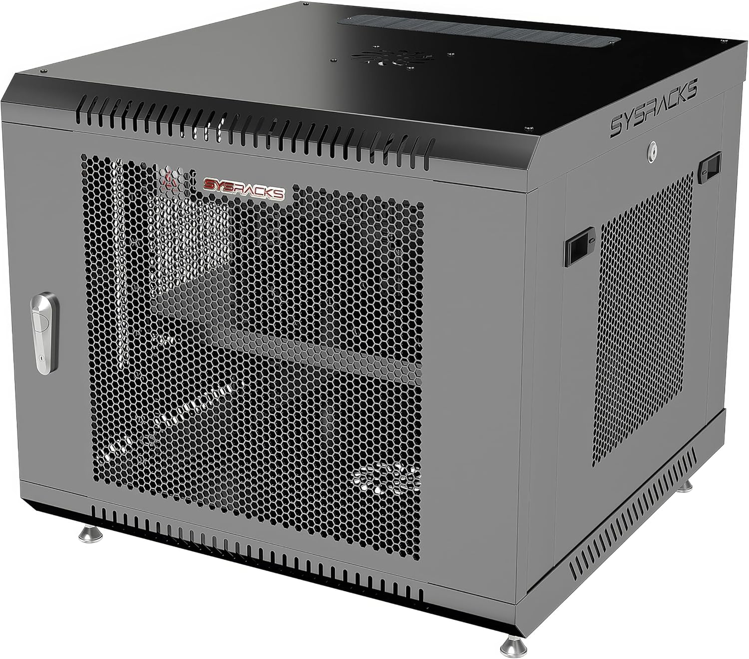 9U Wall Mount Server Rack Cabinet, 19' Enclosed Network & IT Rack, 24' Deep, Locking Mesh Door