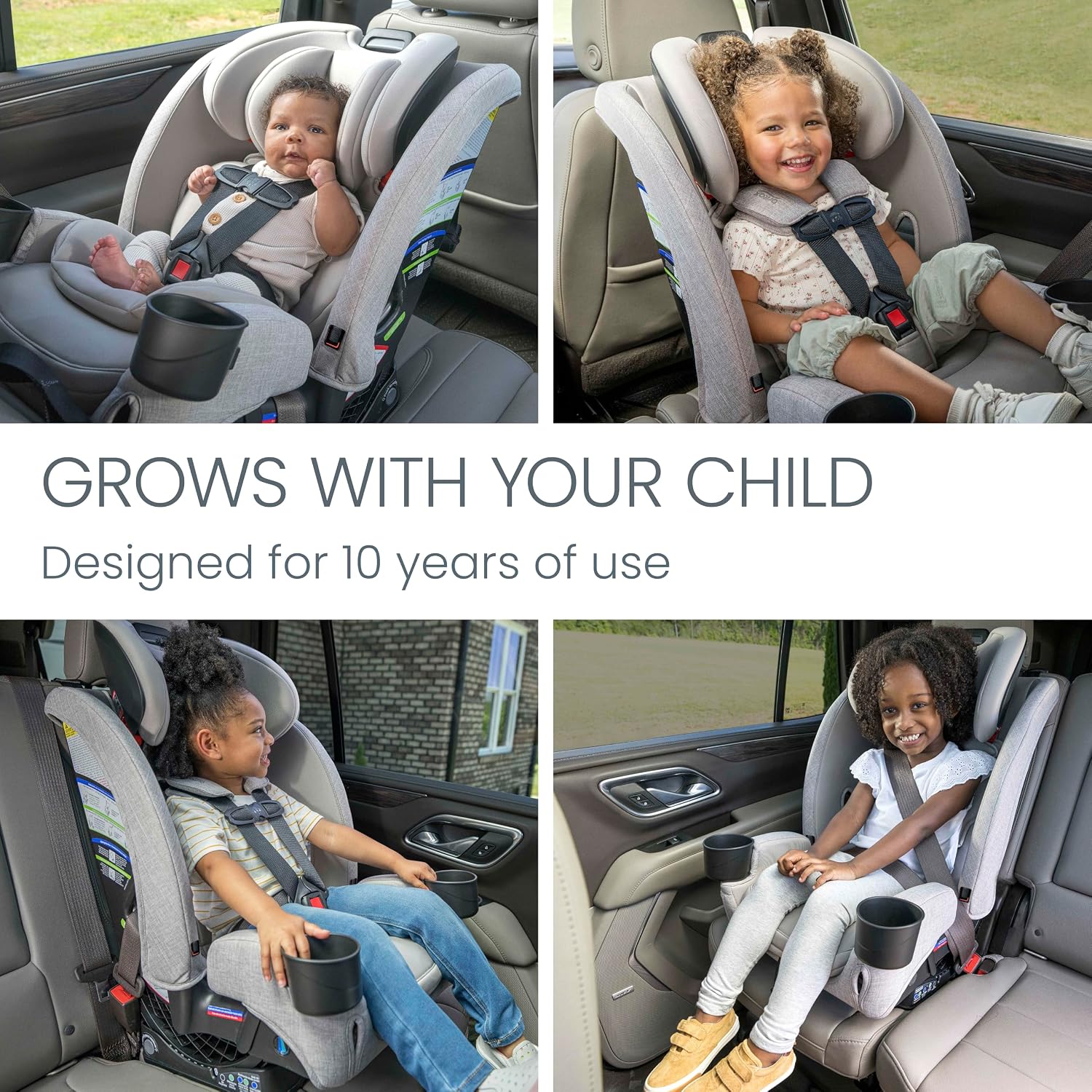 Britax One4Life Slim All in One Car Seat, Up to 10 Years of Use with Rear Facing, Forward Facing, & Booster Modes, 17.5' Slim Car Seat Design, ClickTight Installation & SafeWash Fabrics — Sea Foam