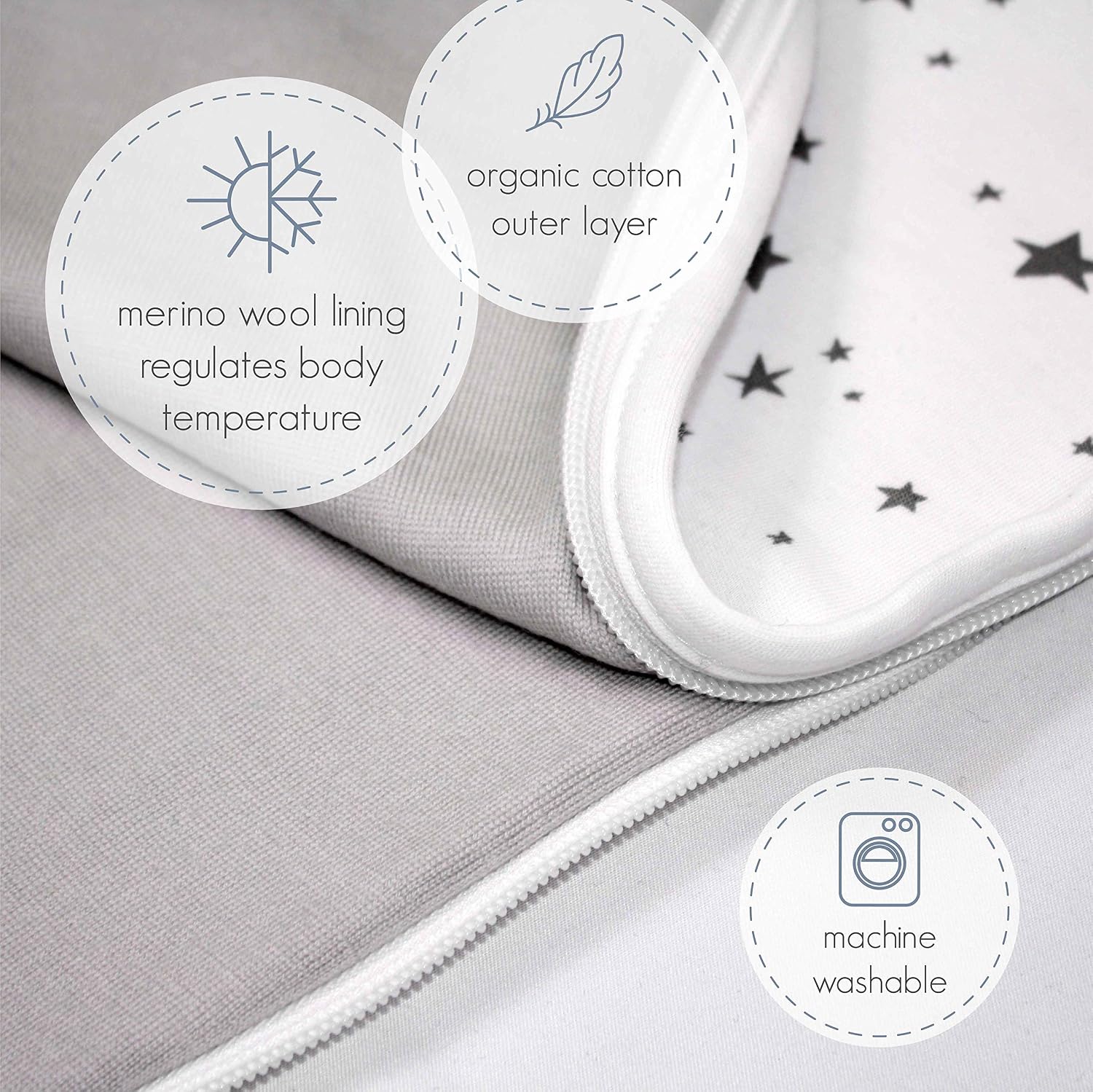 Woolino 4 Season Ultimate Baby Sleep Sack – Merino Wool & Organic Cotton Baby Sleep Bag, Universal Size Wearable Blanket, Adjustable Sleep Sack for Baby 2–24 Months - Snowboarder