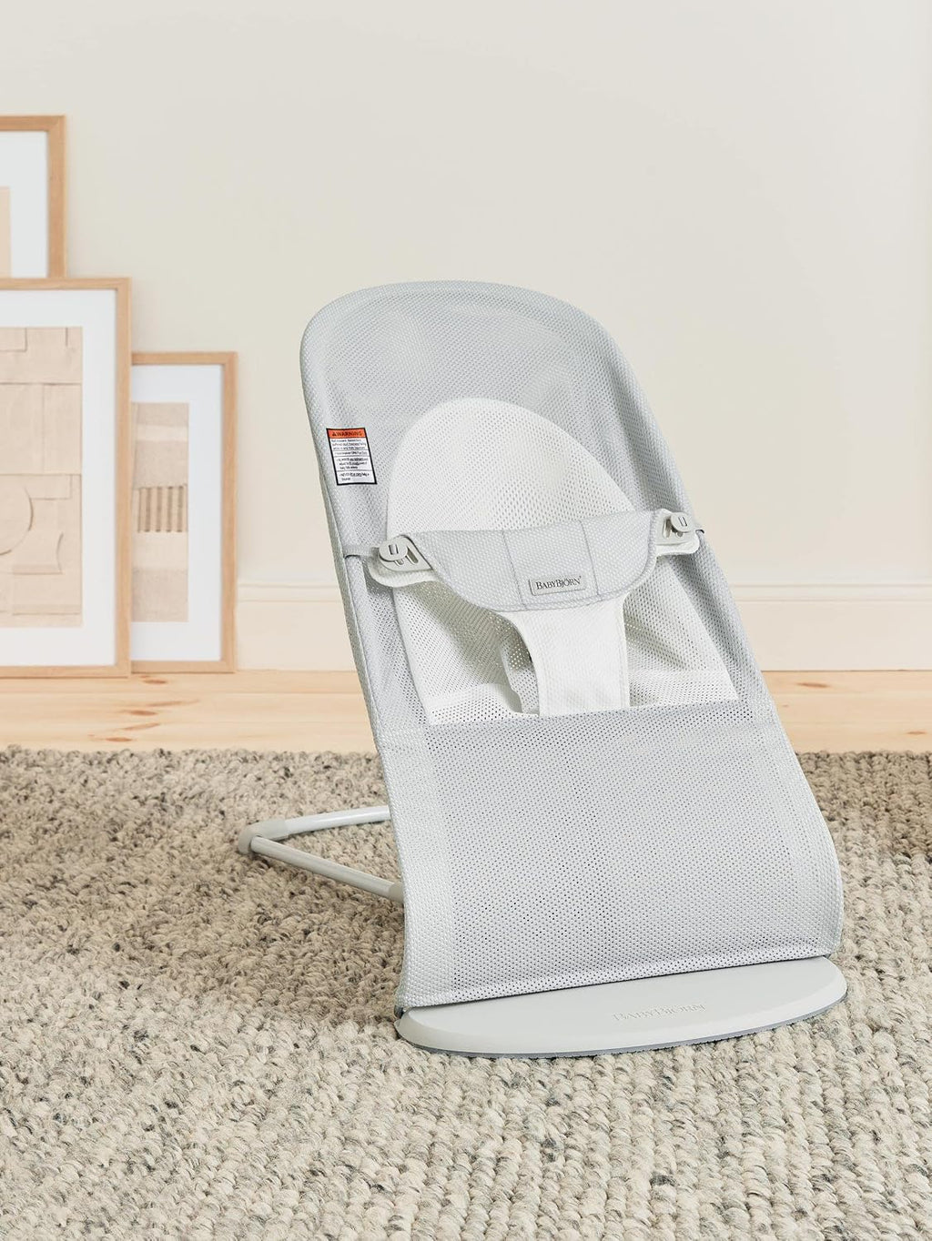 BabyBjörn Bouncer Balance Soft, Mesh, Silver/White 2-in-1 Adjustable Baby Bouncer Seat and Toddler Chair, Newborn to Toddler (8-29 lbs), 4 Positions, Lightweight & Portable