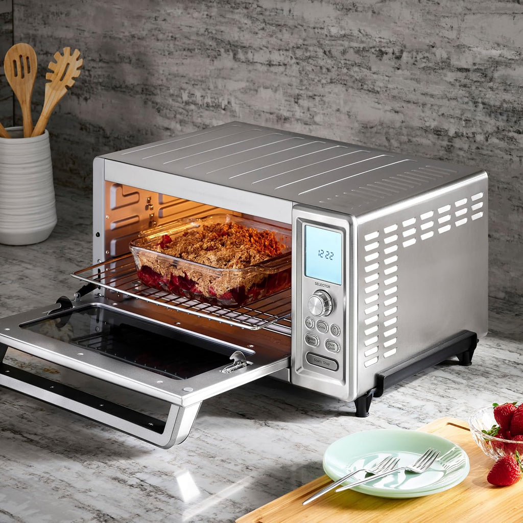 Cuisinart Chef's Convection Toaster Oven, 1800-Watt Electric Oven with 15 Cooking Functions, Fits 13' Pizza, 9'x13' Baking Pan, and Full-Size Chicken, Nonstick Interior, TOB-260N1NAS, Stainless Steel