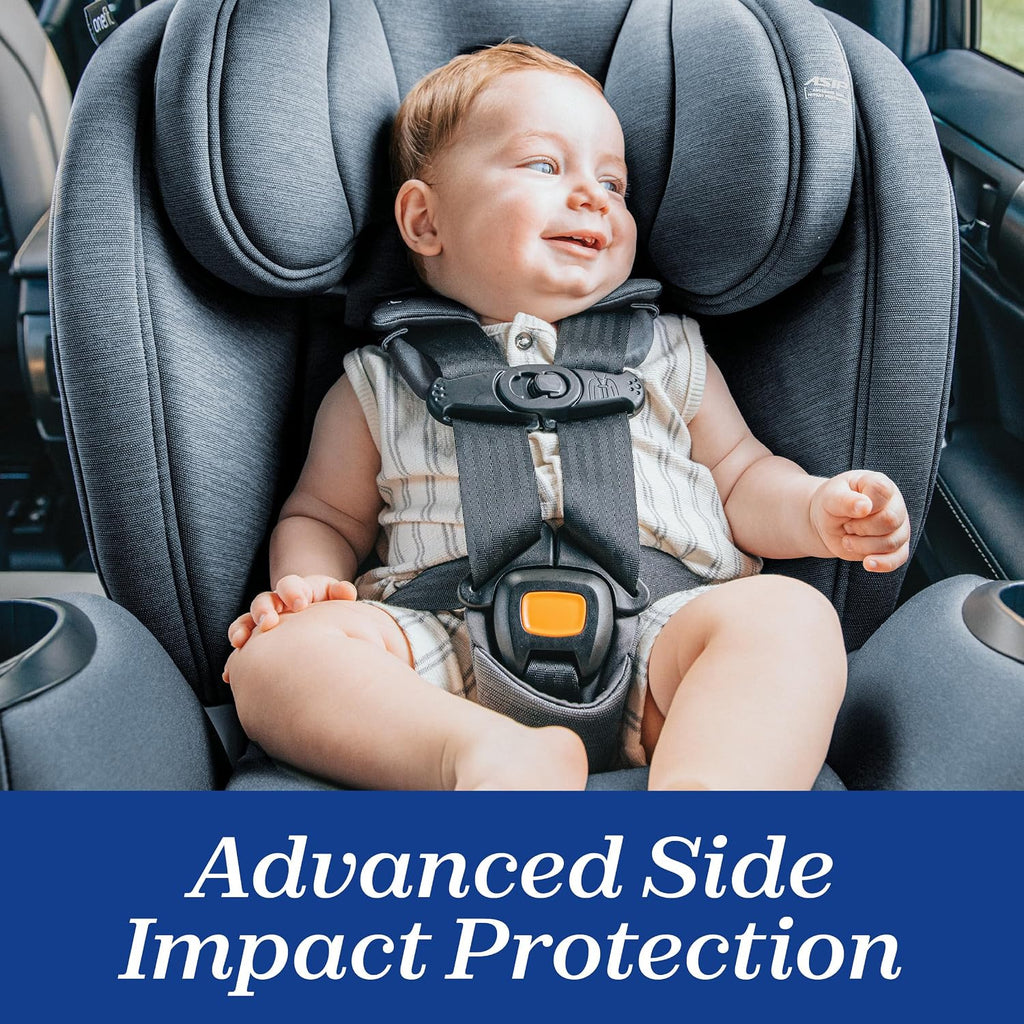 Chicco OneFit LX ClearTex All-in-One Car Seat with LeverLock Installation, Slim Design, Convertible Car Seat, Seat for Infants and Children 5-100 lbs, Lupine/Purple