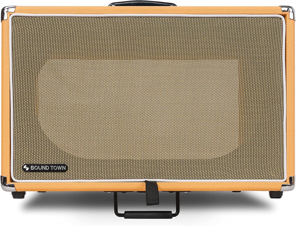 Sound Town Vintage 6U Amp Rack Case, 12.5' Depth with Rubber Feet, Dust Cover, Kickstand, Orange (STVRC-6OR)