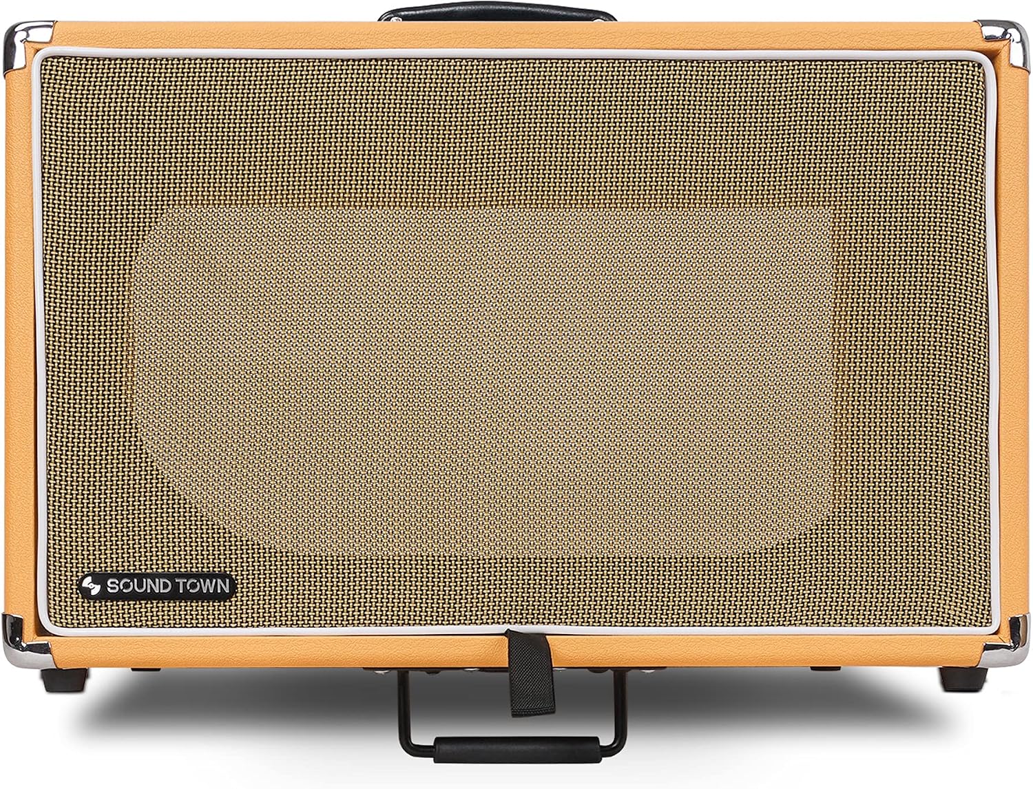 Sound Town Vintage 6U Amp Rack Case, 12.5' Depth with Rubber Feet, Dust Cover, Kickstand, Orange (STVRC-6OR)