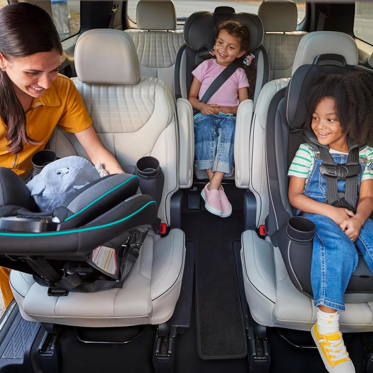 Safety 1st Grow and Go All-in-One Slim Convertible Car Seat, Rear Facing, 5-40 lbs, Forward Facing (30–65 lbs), High Back Booster Seat 40-100 pounds, Iron Frost