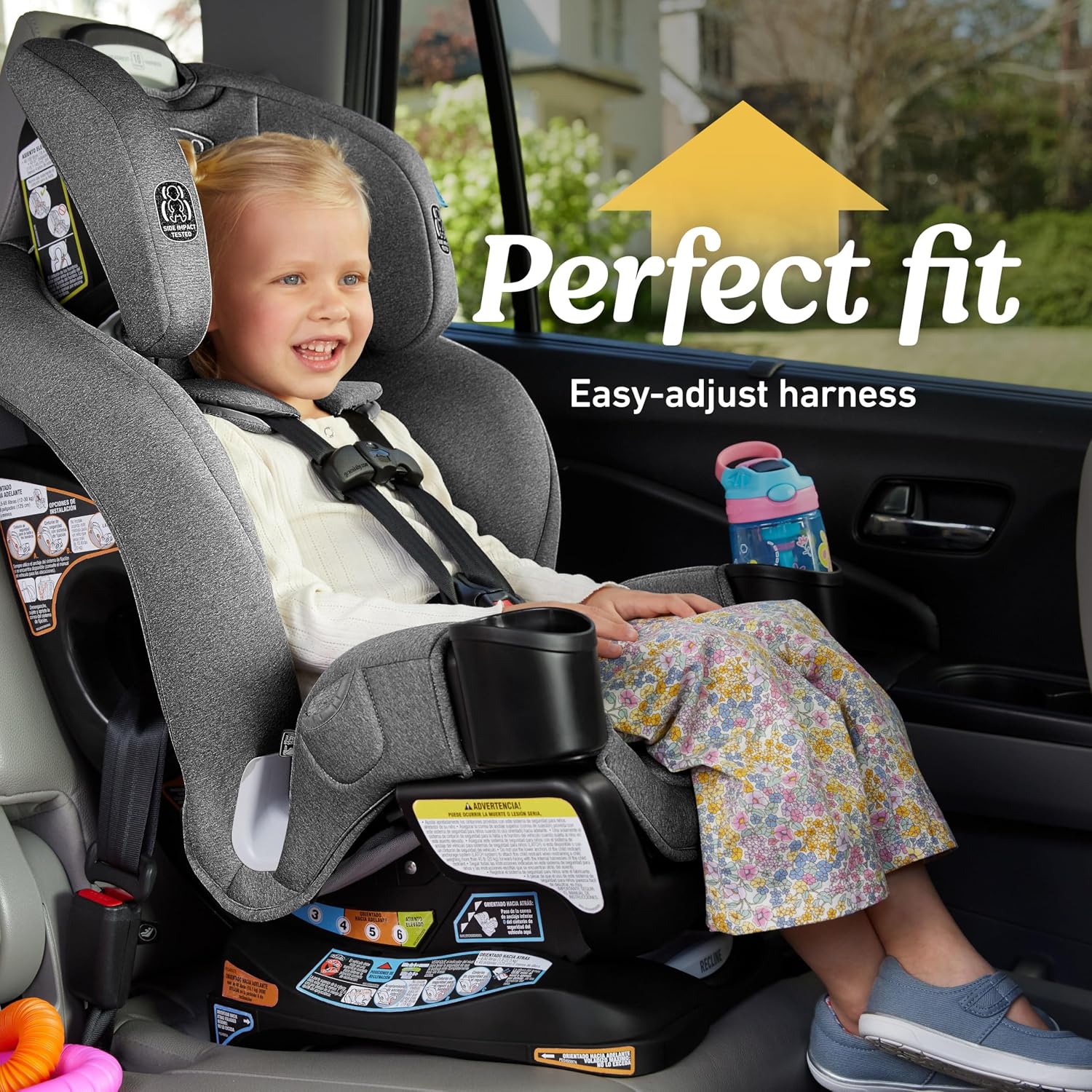 Graco Extend2Fit 3-in-1 Convertible Car Seat, 3 Modes – Rear Facing, Forward Facing Baby Car Seat and Highback Booster Seat, Adjustable Extension Panel for Extra Legroom, Ashten
