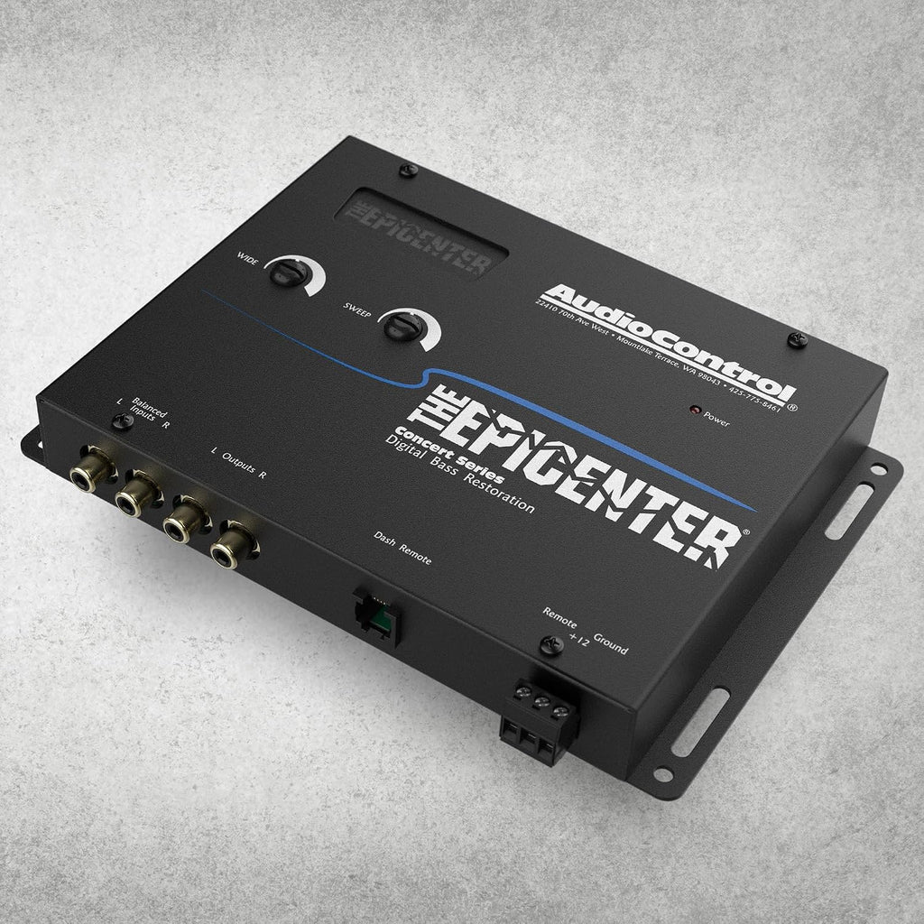 AudioControl The EPICENTER Concert Series Digital Bass Restoration Processor, Car Audio Bass Booster Enhancer with Included Dash Mount Wired Remote Control Knob, ParaBASS, Subsonic Filter (Black)