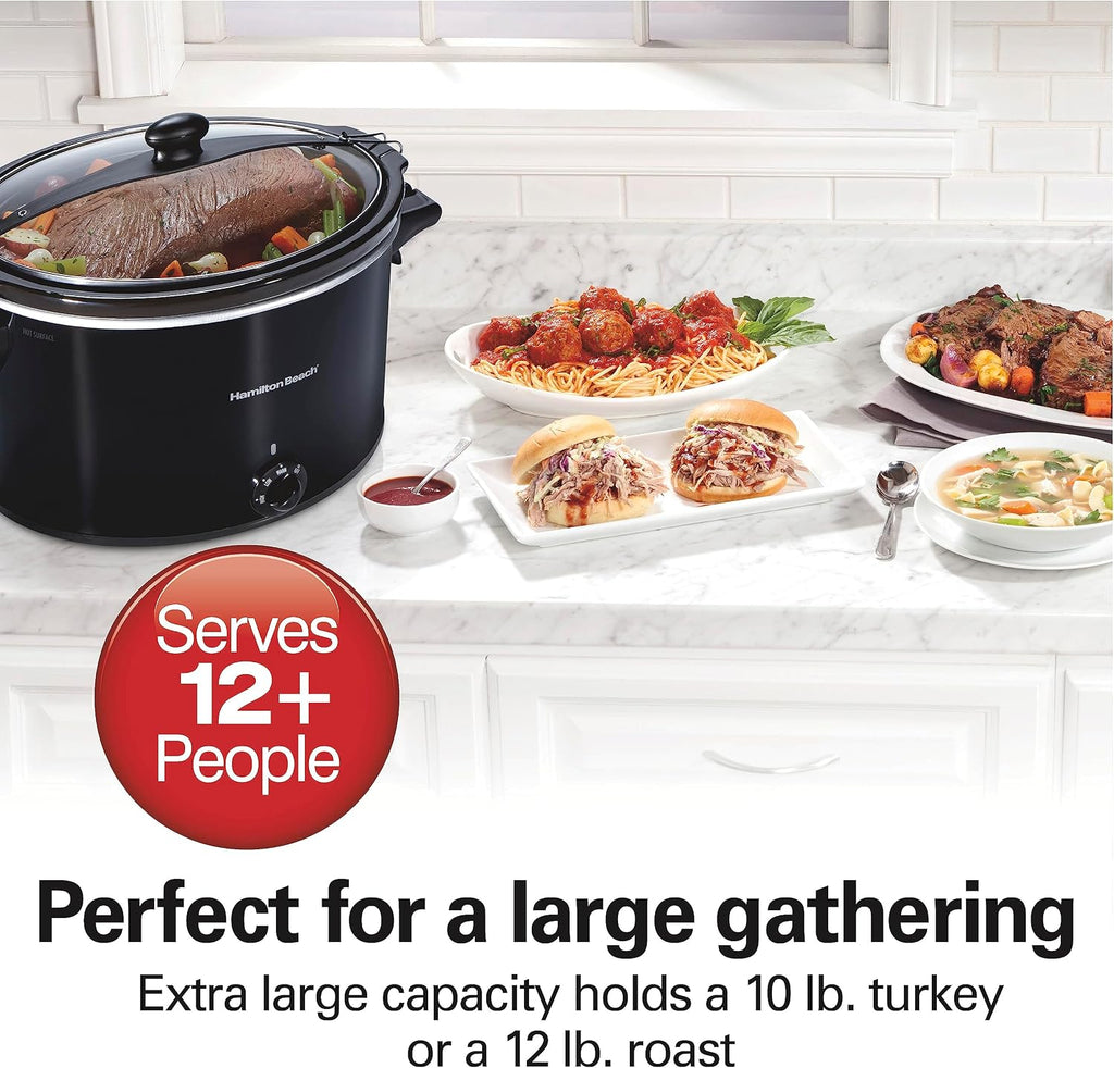 Hamilton Beach Sure-Crisp Toaster Oven Air Fryer Combo, Fits 9' Pizza, 4 Slice Capacity & Slow Cooker, Extra Large 10 Quart, Stay or Go Portable With Lid Lock, Dishwasher Safe