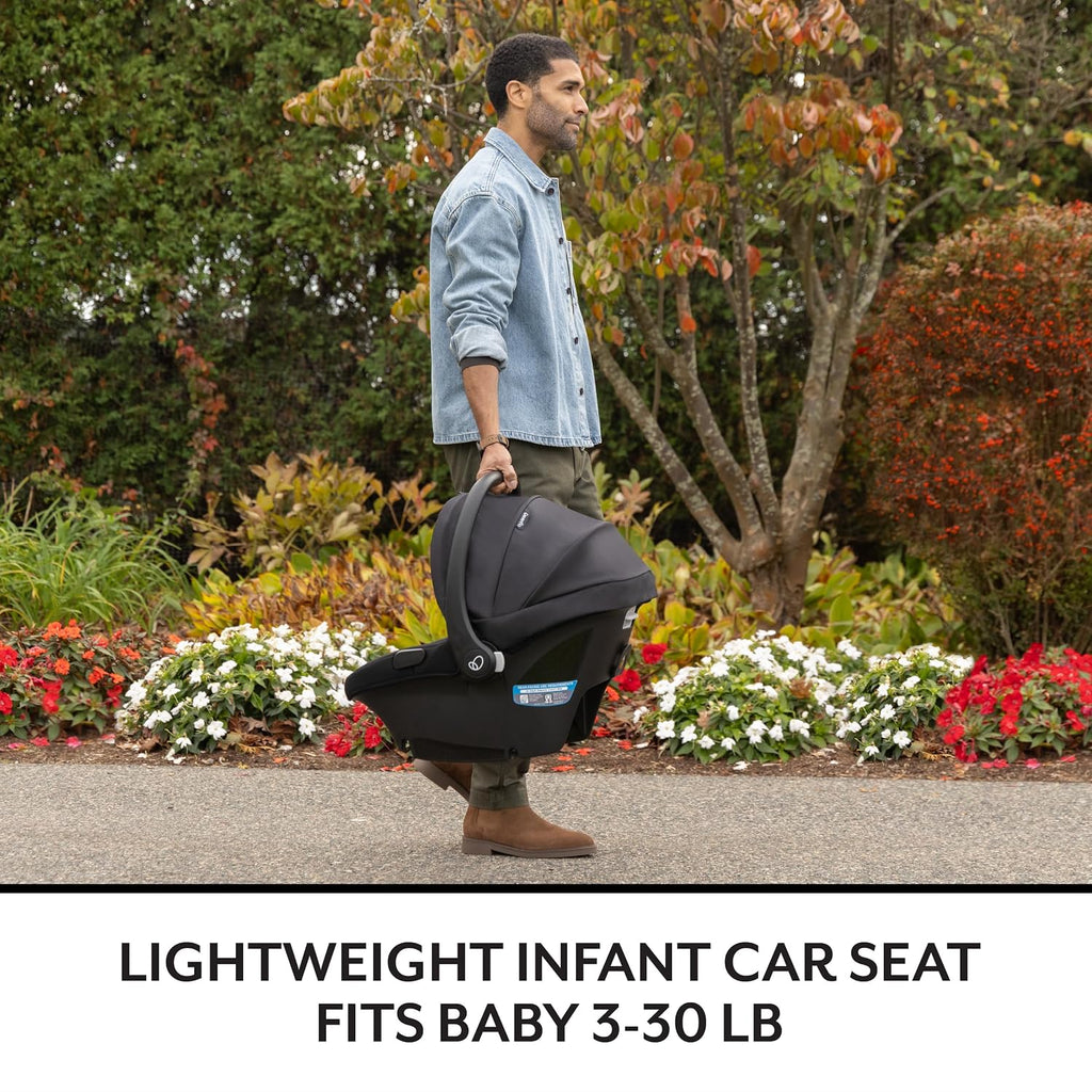 Evenflo Revolve180 LiteMax NXT Rotating Rear-Facing Lightweight Preemie and Infant Car Seat 3-30lbs. Easy Install with Base (Rose Pink)