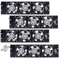GRIFFIN Rackmount Exhaust Fan (UltraQuiet X Edition) 4-Pack– 3U Triple Cooling Fans, Keep Studio Audio Equipment Gear Cool – Rack Mount on Network IT System Server Rails – Temperature Control Panel