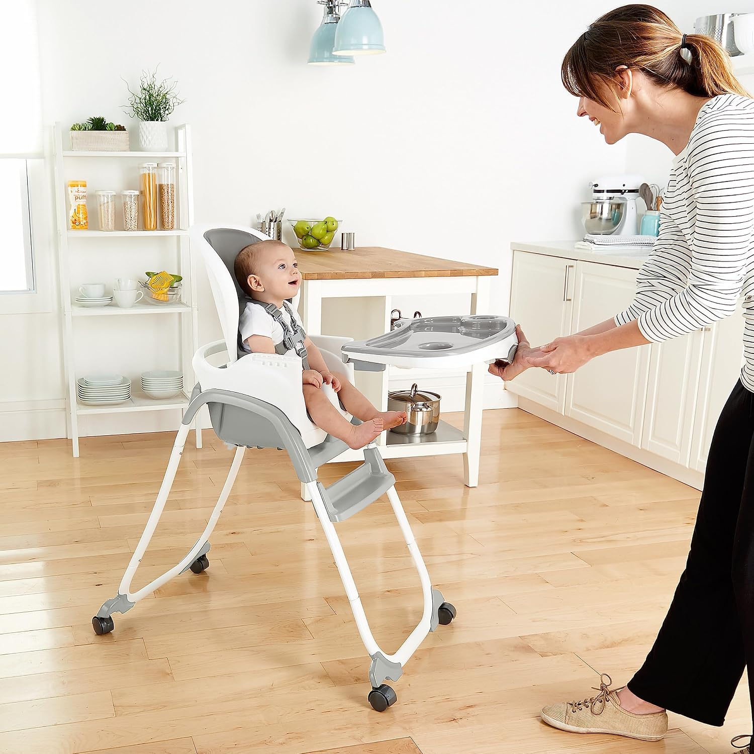 Ingenuity SmartClean Trio Elite 3-in-1 Convertible Baby High Chair, Toddler Chair, and Dining Booster Seat, For Ages 6 Months and Up, Unisex - Slate