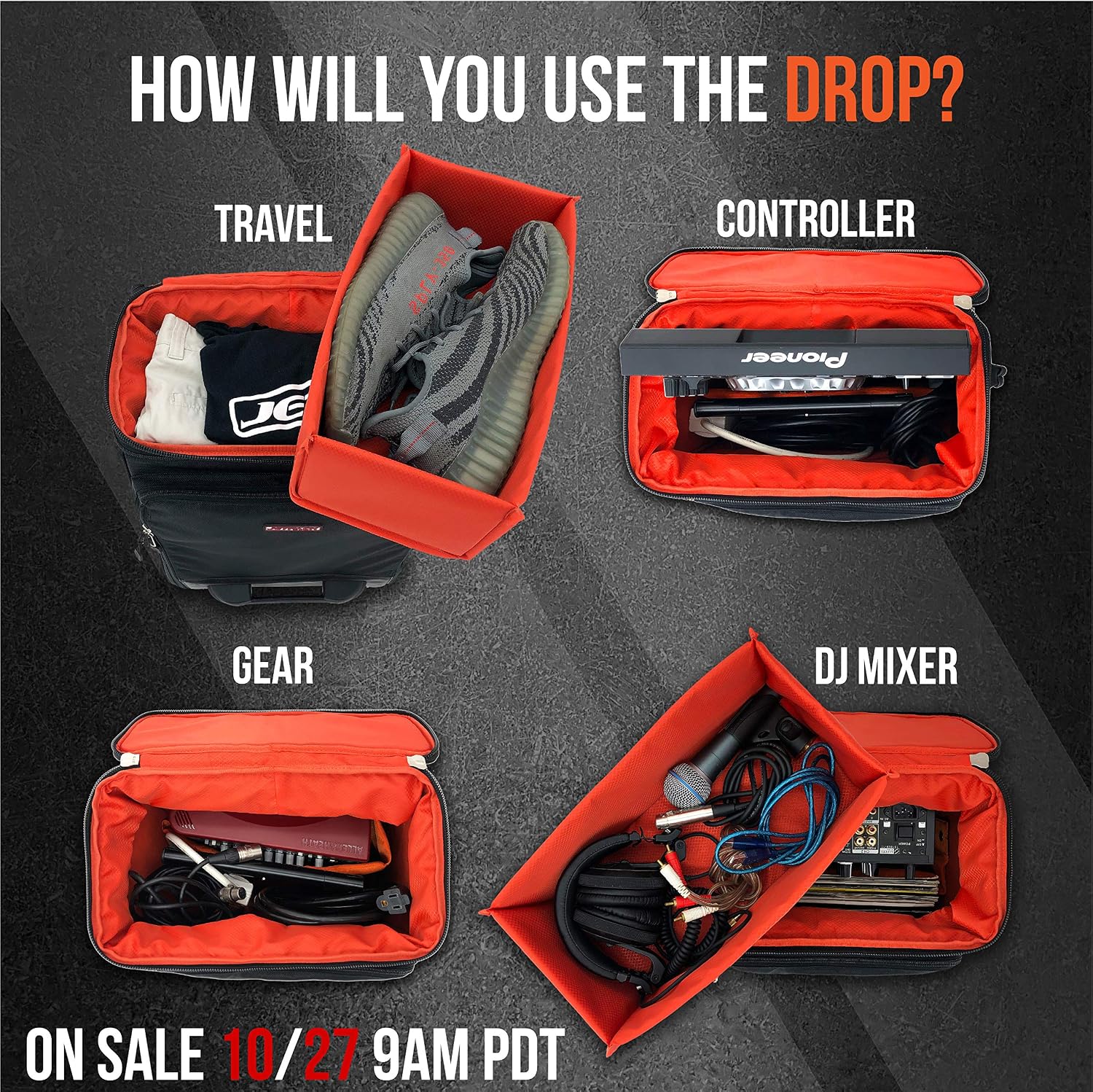 Jetpack Drop System (includes Snap backpack Drop Roller bag) for Mobile, DVS, Non DVS, Club Gig Set up. Perfect for DJ Controllers SB, SR, Mixer S11 72, Audio Gear, Travel & More